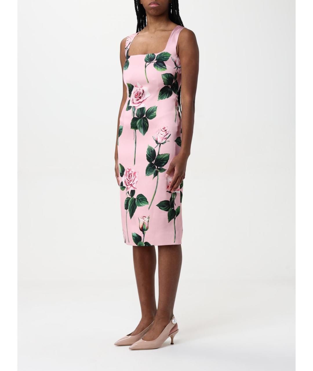 DOLCE&GABBANA Розовое повседневное платье, фото 5