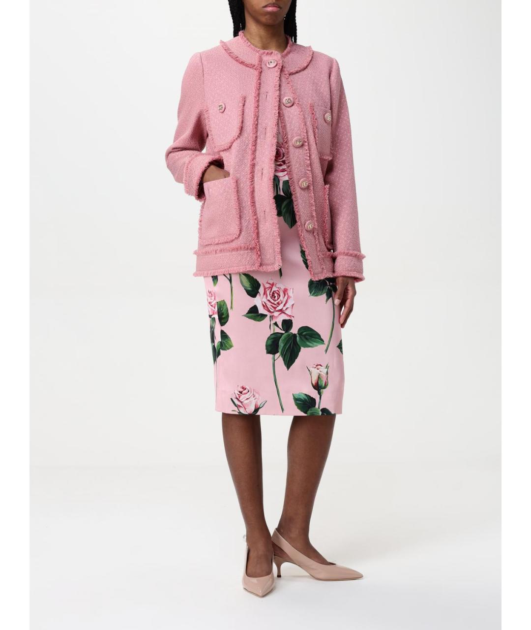 DOLCE&GABBANA Розовое повседневное платье, фото 3