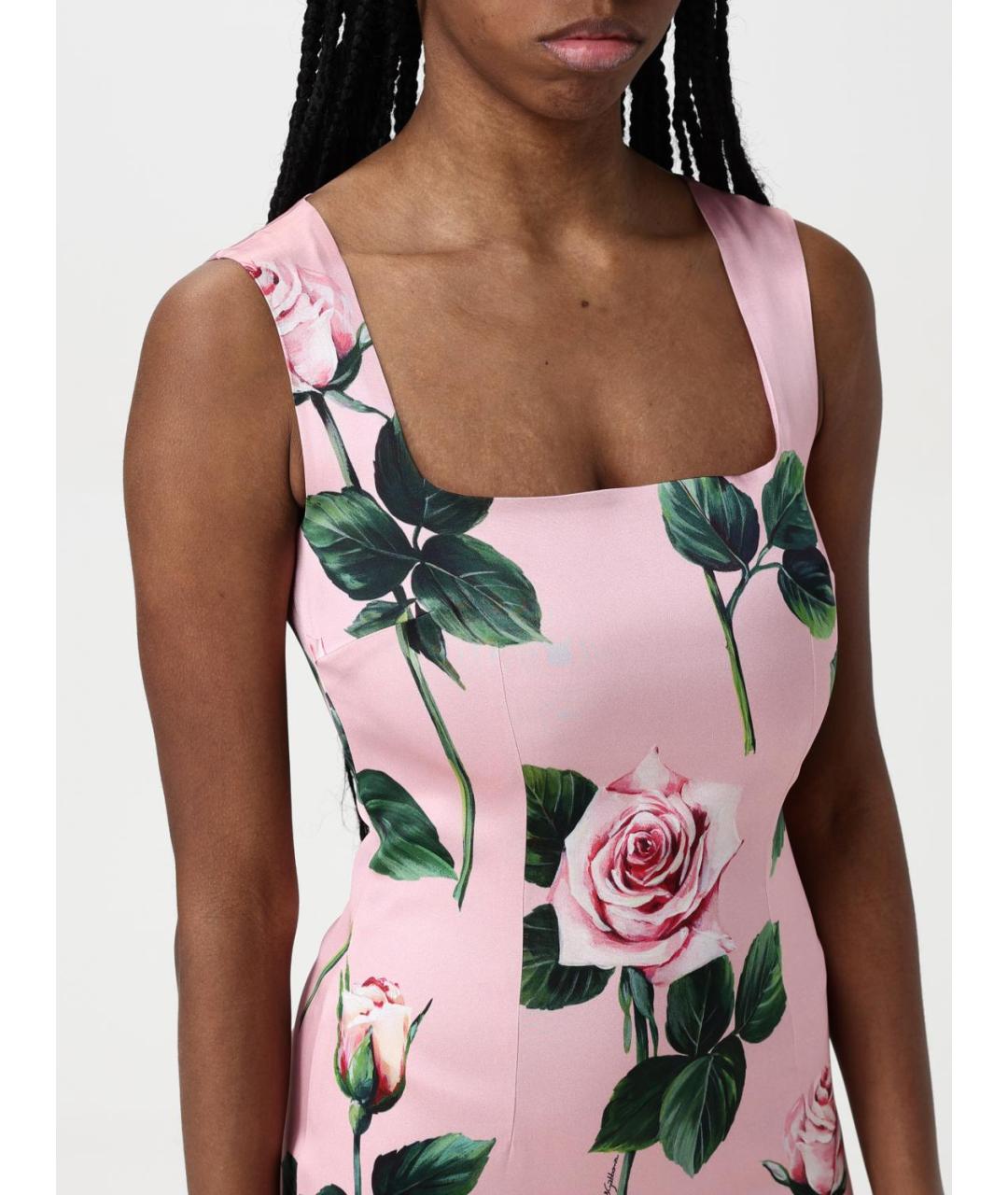 DOLCE&GABBANA Розовое повседневное платье, фото 6