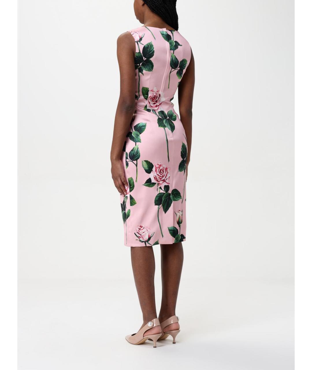 DOLCE&GABBANA Розовое повседневное платье, фото 4