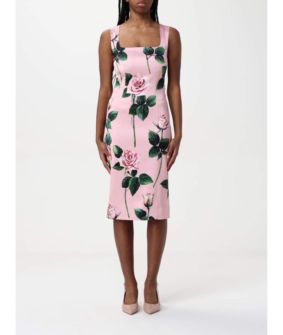 DOLCE&GABBANA Розовое повседневное платье, фото 2