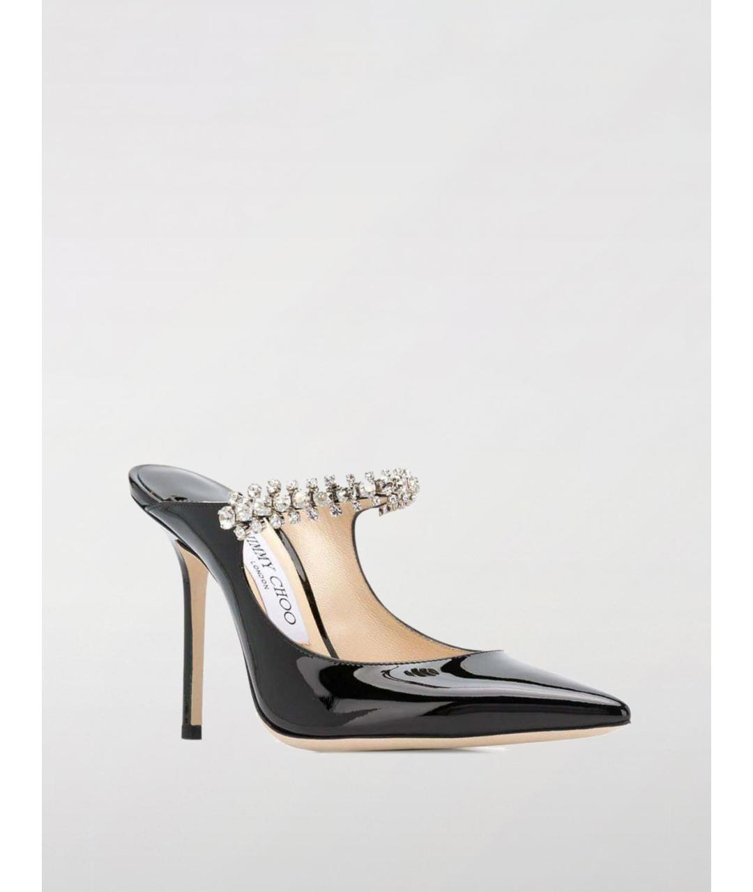JIMMY CHOO Черные мюли из лакированной кожи, фото 2