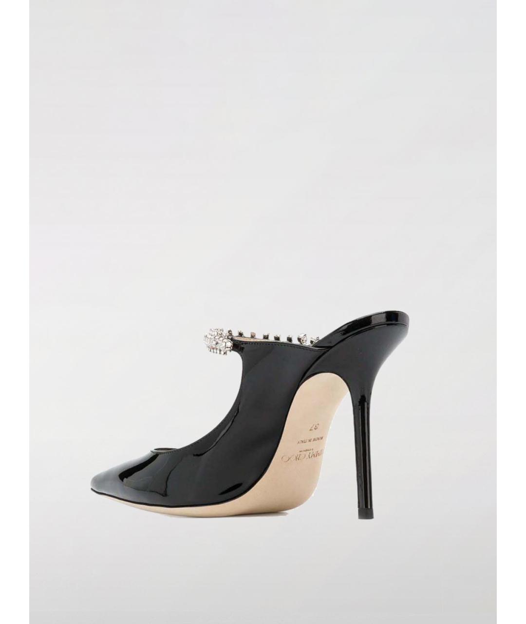JIMMY CHOO Черные мюли из лакированной кожи, фото 3