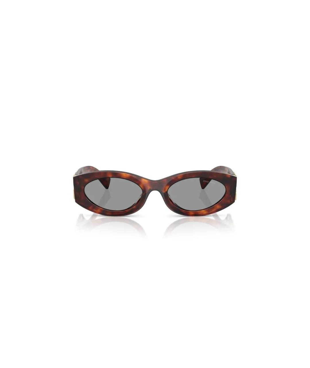 MIU MIU Коричневые пластиковые солнцезащитные очки, фото 1
