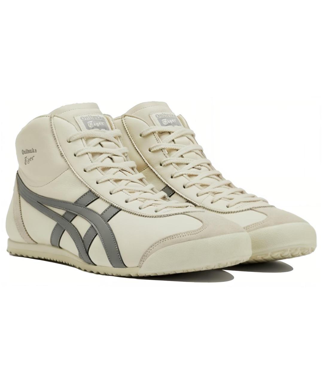 ONITSUKA TIGER Серые кожаные кроссовки, фото 3