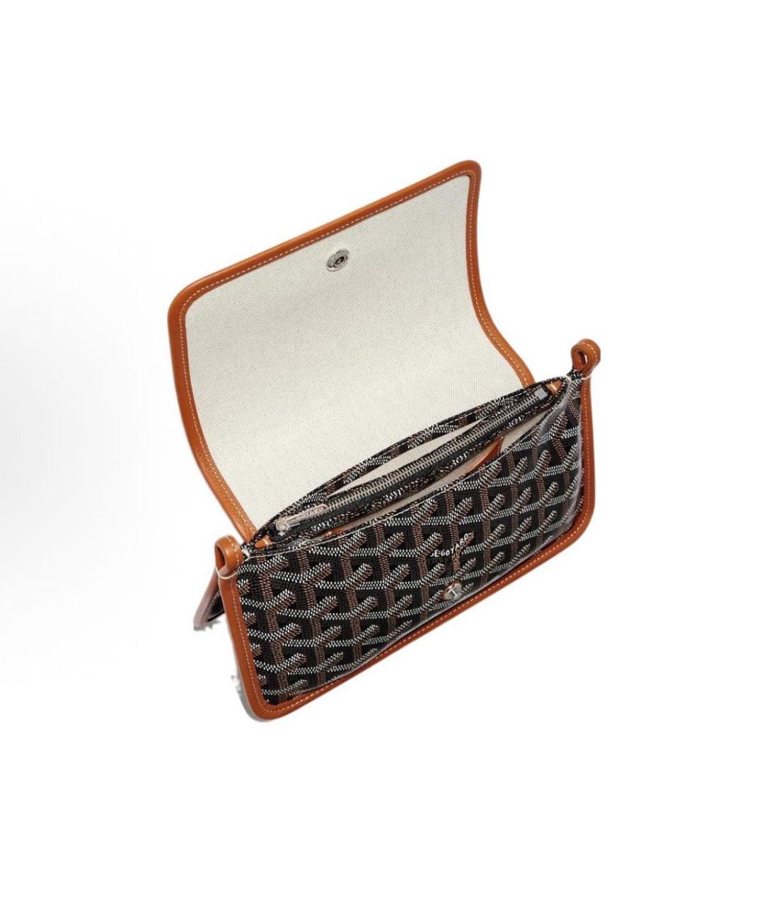 GOYARD Коричневая кожаная сумка через плечо, фото 4