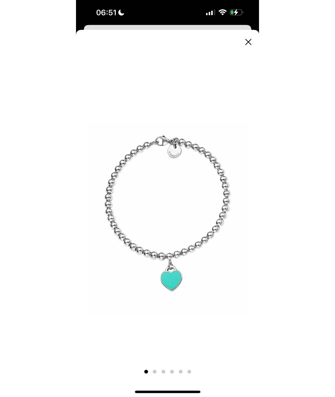 TIFFANY&CO Бирюзовый серебряный браслет, фото 6