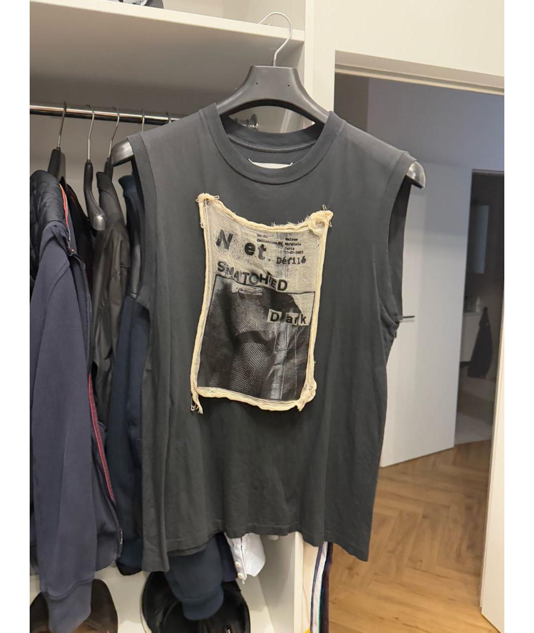 MAISON MARGIELA Черная хлопковая майка, фото 6