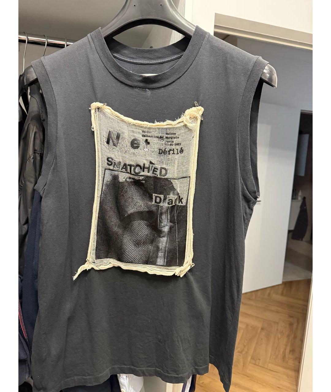 MAISON MARGIELA Черная хлопковая майка, фото 9