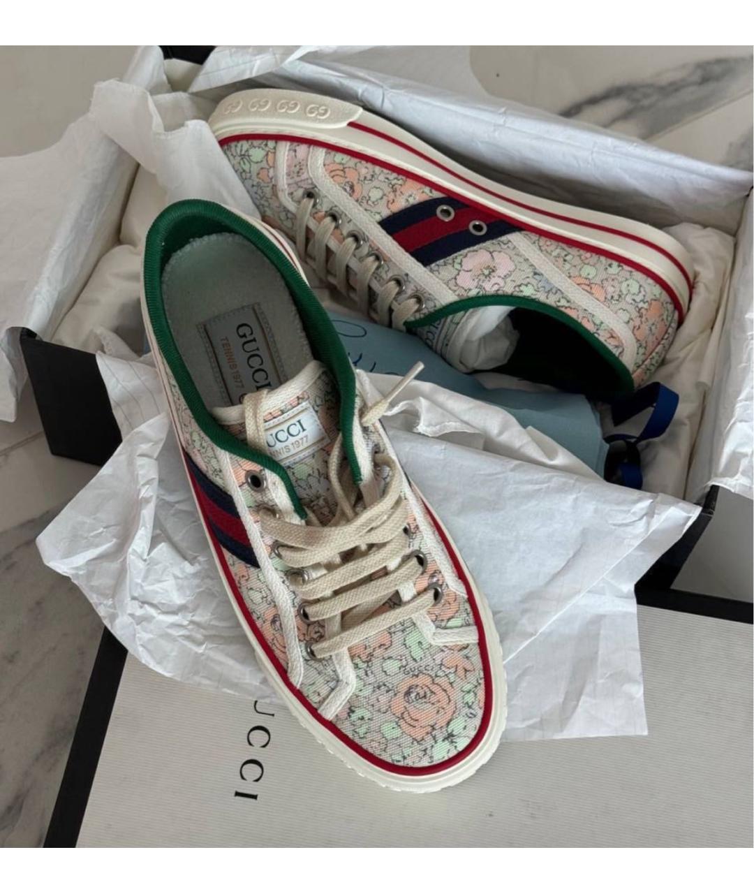 GUCCI Бежевые кеды, фото 3