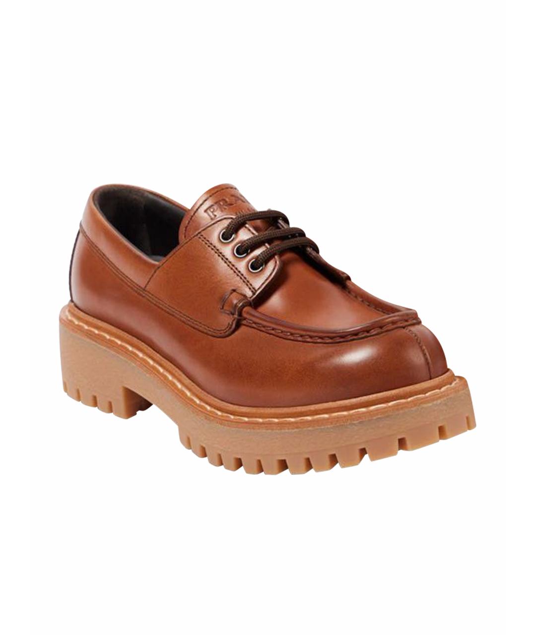 PRADA Коричневые кожаные брогги и оксфорды, фото 1