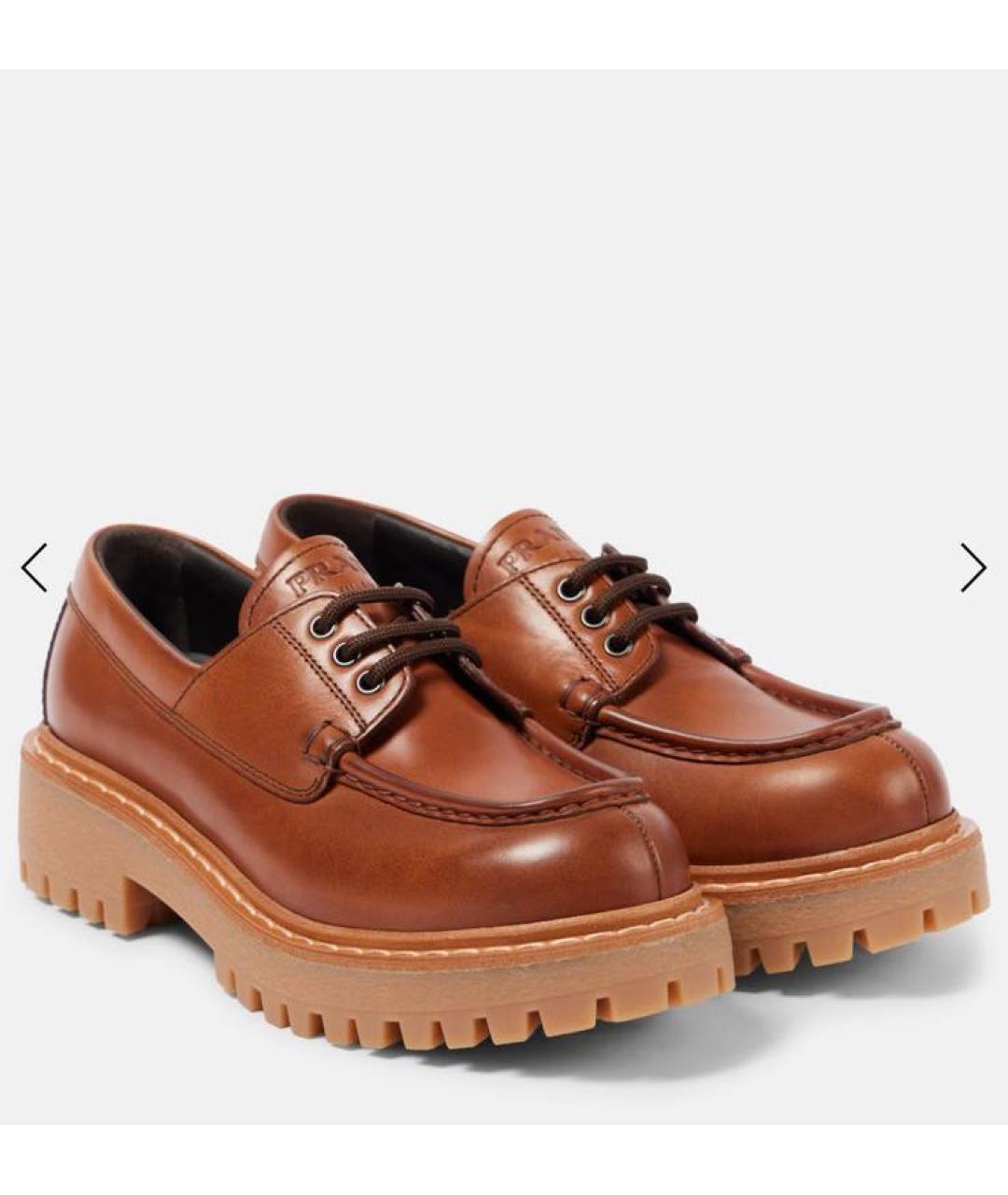 PRADA Коричневые кожаные брогги и оксфорды, фото 4