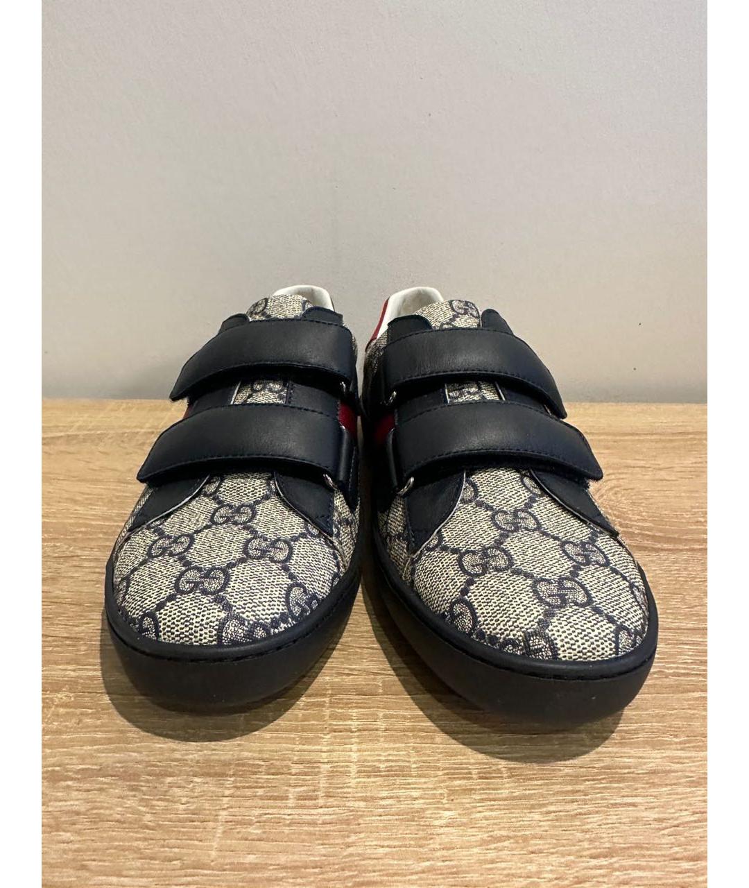 GUCCI Темно-синие кожаные кеды, фото 8