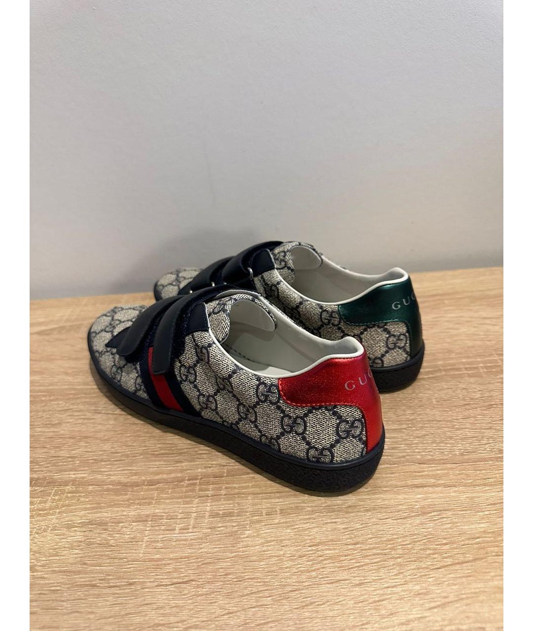 GUCCI Темно-синие кожаные кеды, фото 3