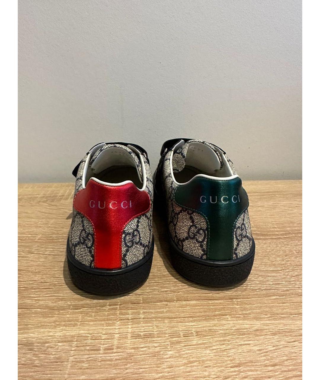 GUCCI Темно-синие кожаные кеды, фото 4