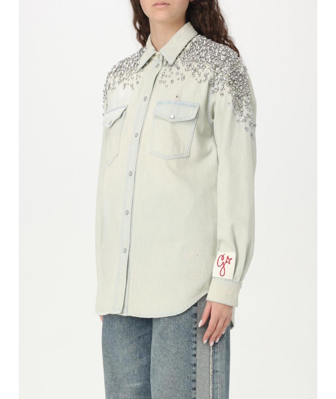 GOLDEN GOOSE DELUXE BRAND Голубая рубашка, фото 4