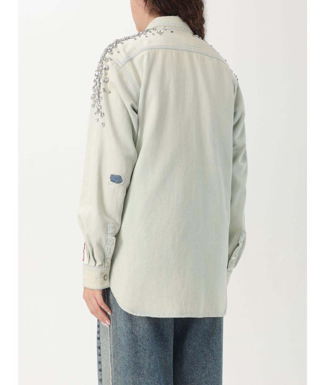 GOLDEN GOOSE DELUXE BRAND Голубая рубашка, фото 3