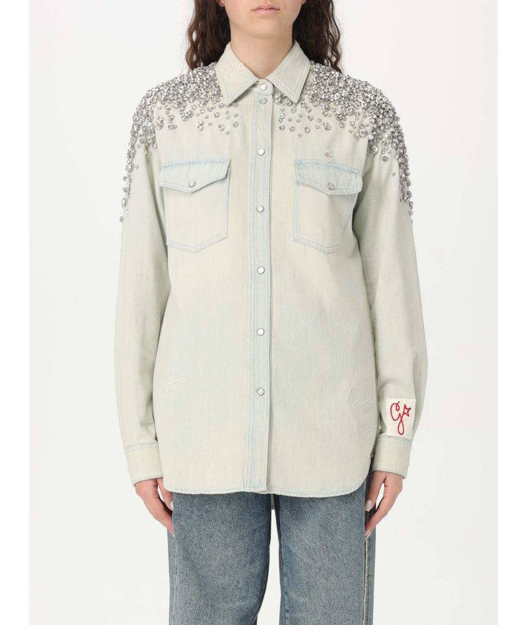 GOLDEN GOOSE DELUXE BRAND Голубая рубашка, фото 2