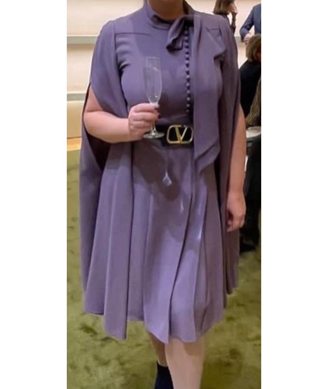 VALENTINO Фиолетовое ацетатное повседневное платье, фото 7