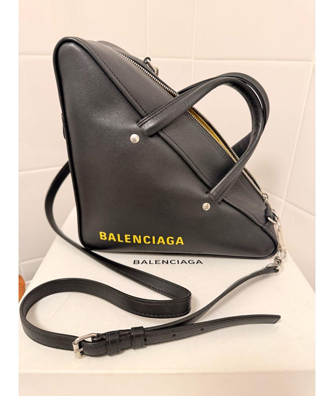 BALENCIAGA Черная кожаная сумка с короткими ручками, фото 3