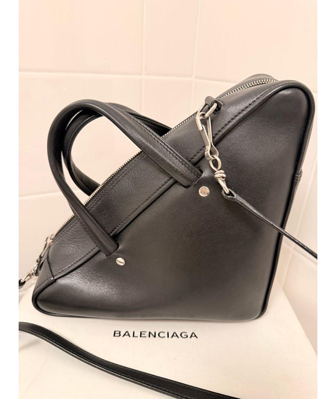 BALENCIAGA Черная кожаная сумка с короткими ручками, фото 4