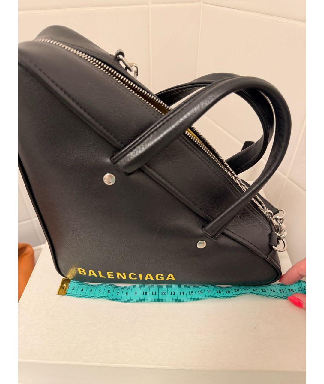 BALENCIAGA Черная кожаная сумка с короткими ручками, фото 9