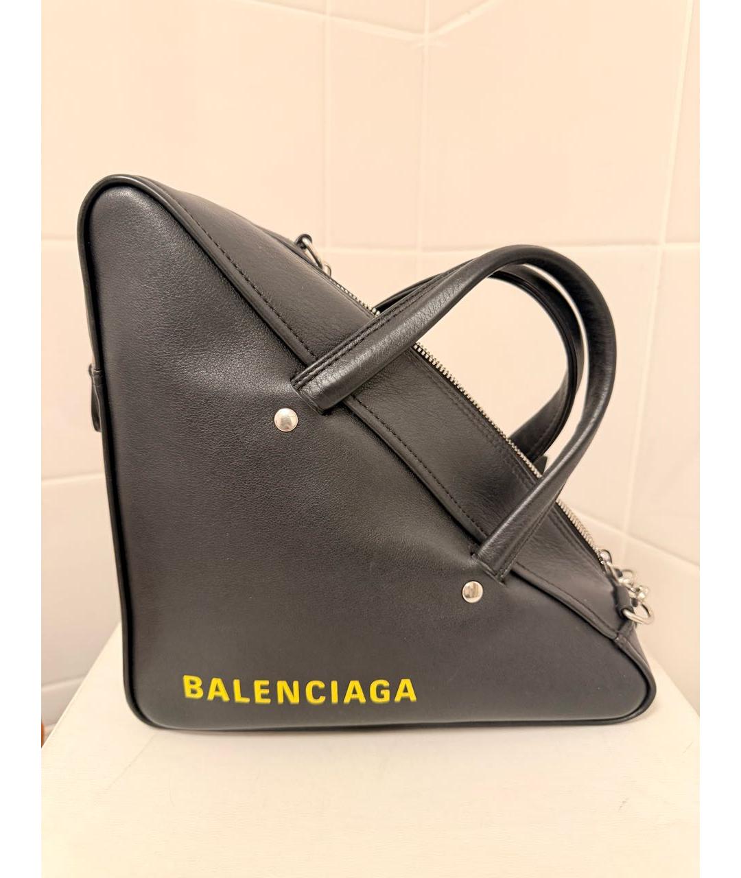 BALENCIAGA Черная кожаная сумка с короткими ручками, фото 2