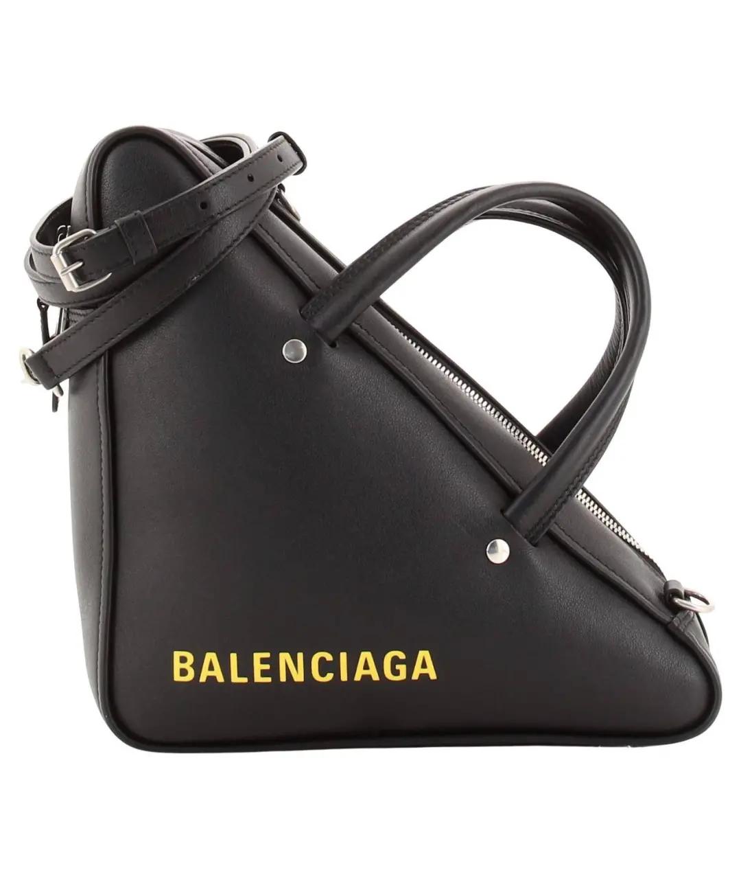 BALENCIAGA Черная кожаная сумка с короткими ручками, фото 1