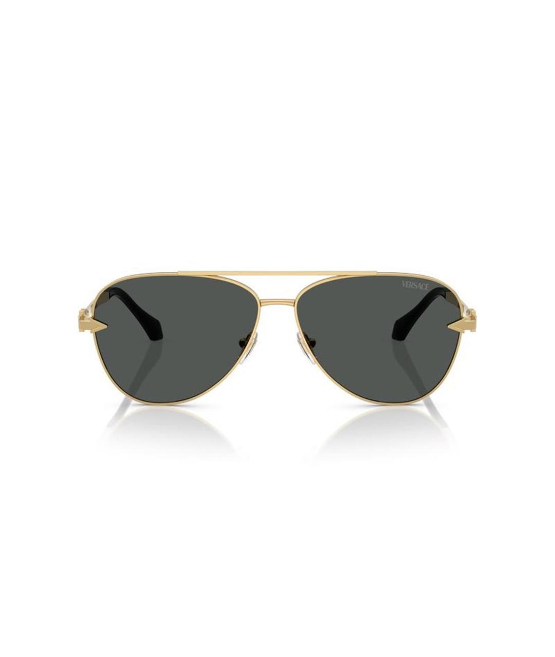 VERSACE Золотые металлические солнцезащитные очки, фото 2