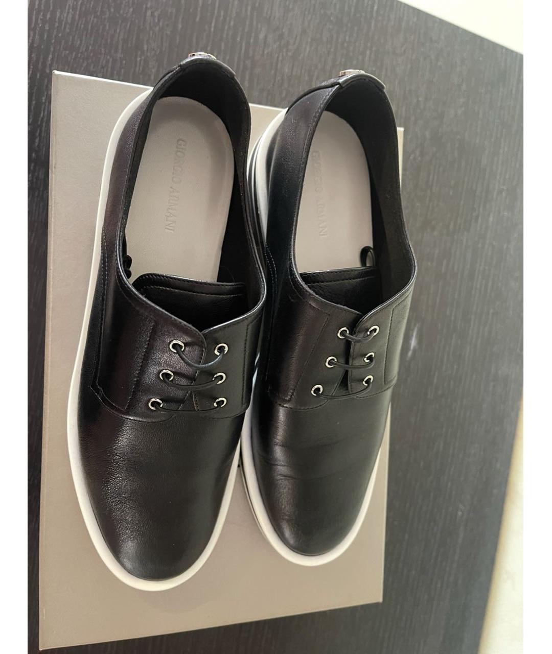 GIORGIO ARMANI Черные кожаные брогги и оксфорды, фото 2