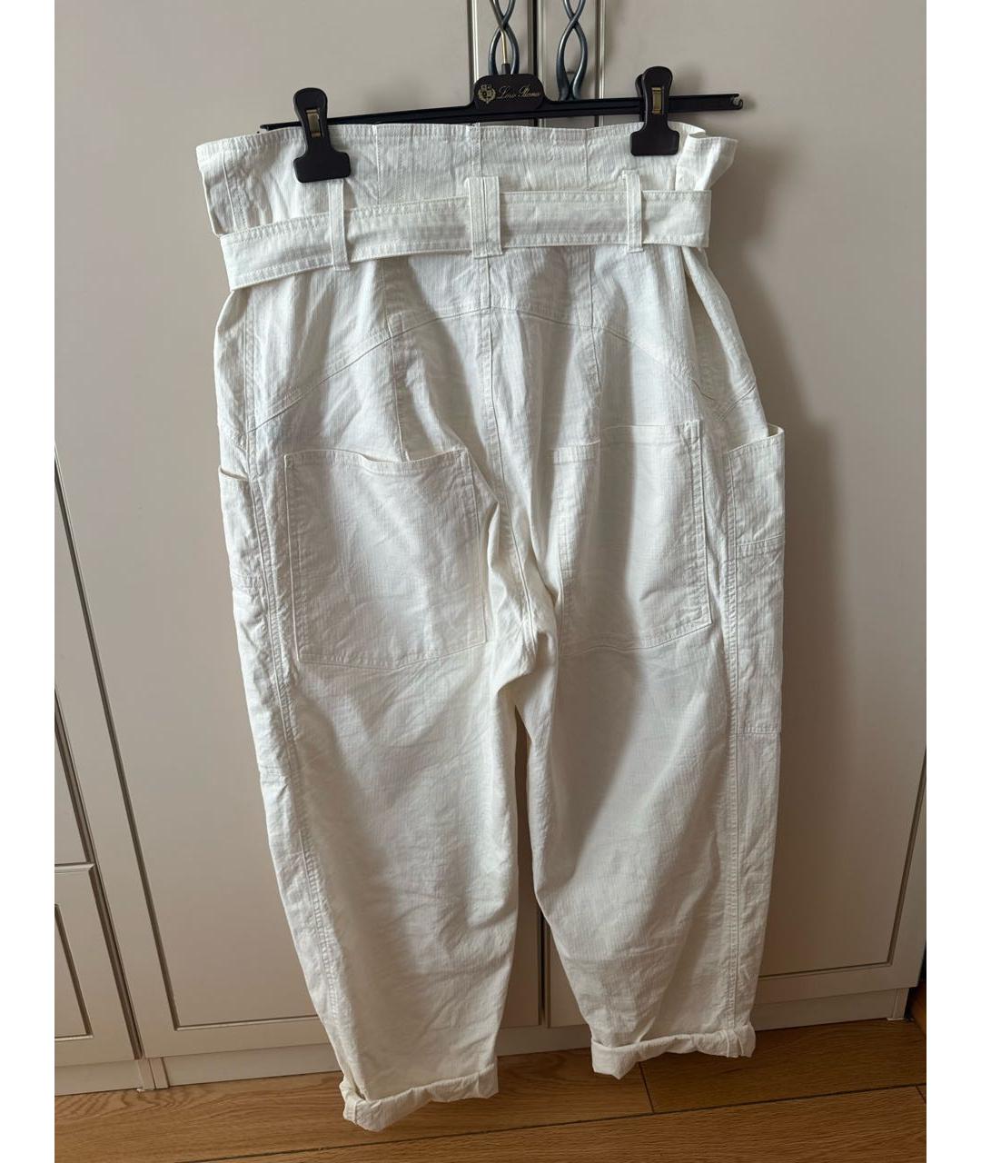 ISABEL MARANT Белые хлопковые брюки широкие, фото 2