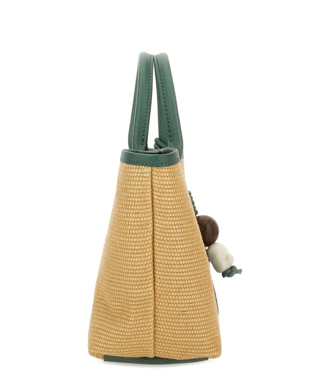 LONGCHAMP Бежевая хлопковая сумка с короткими ручками, фото 5