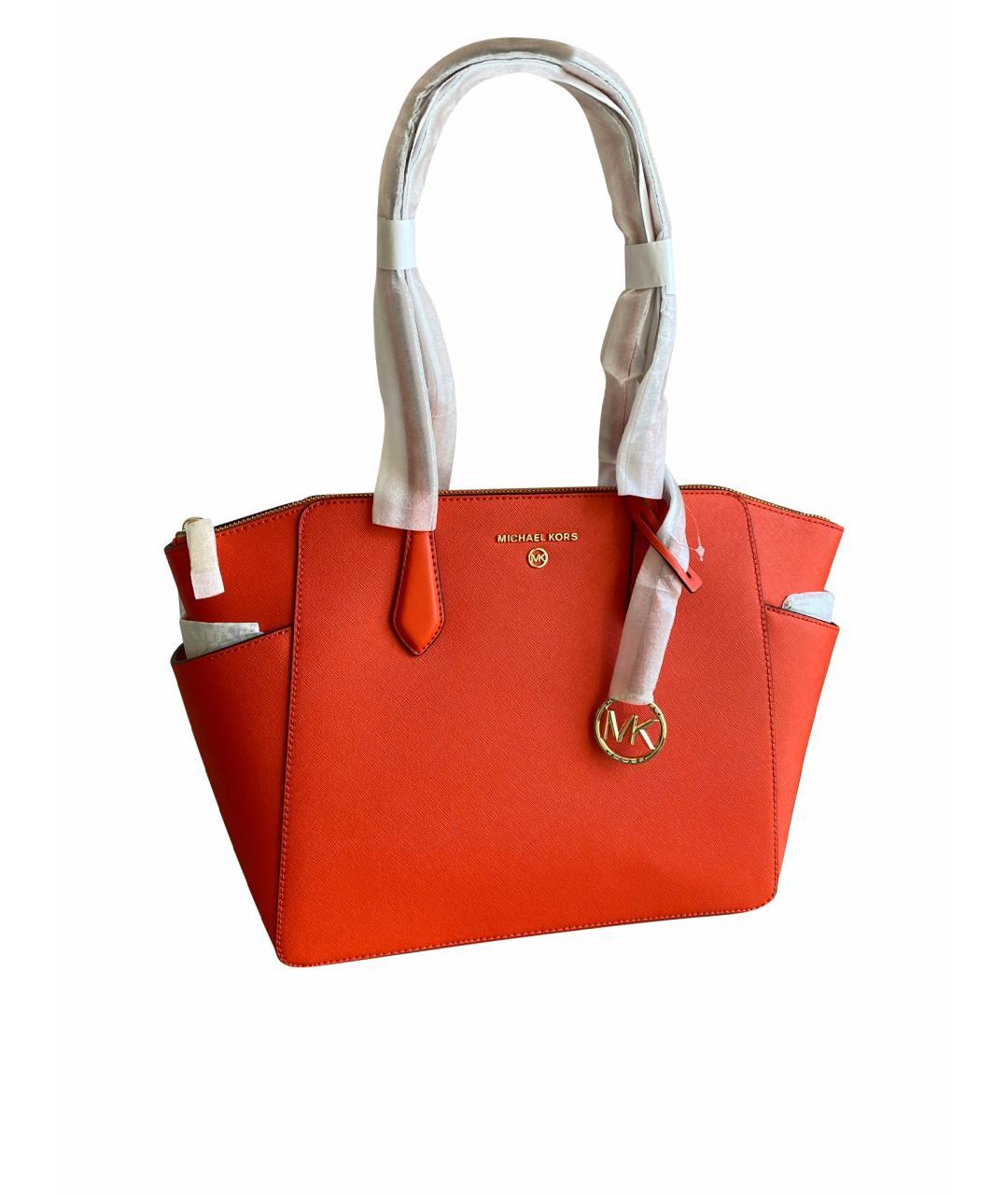MICHAEL KORS Оранжевая кожаная сумка тоут, фото 1