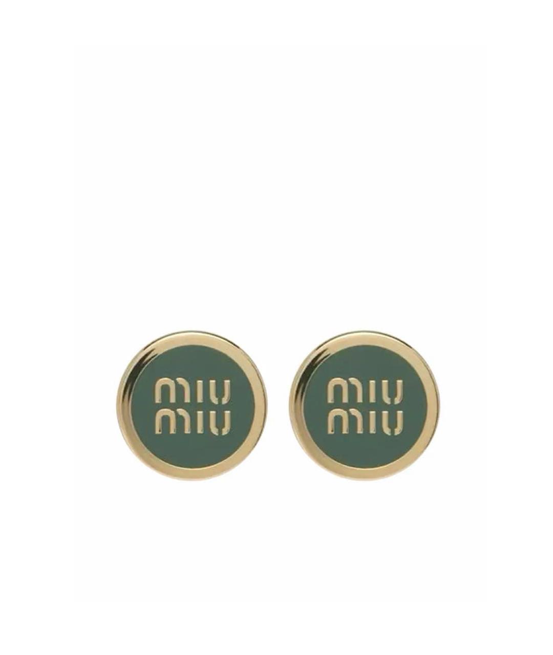 MIU MIU Бирюзовые металлические серьги, фото 1