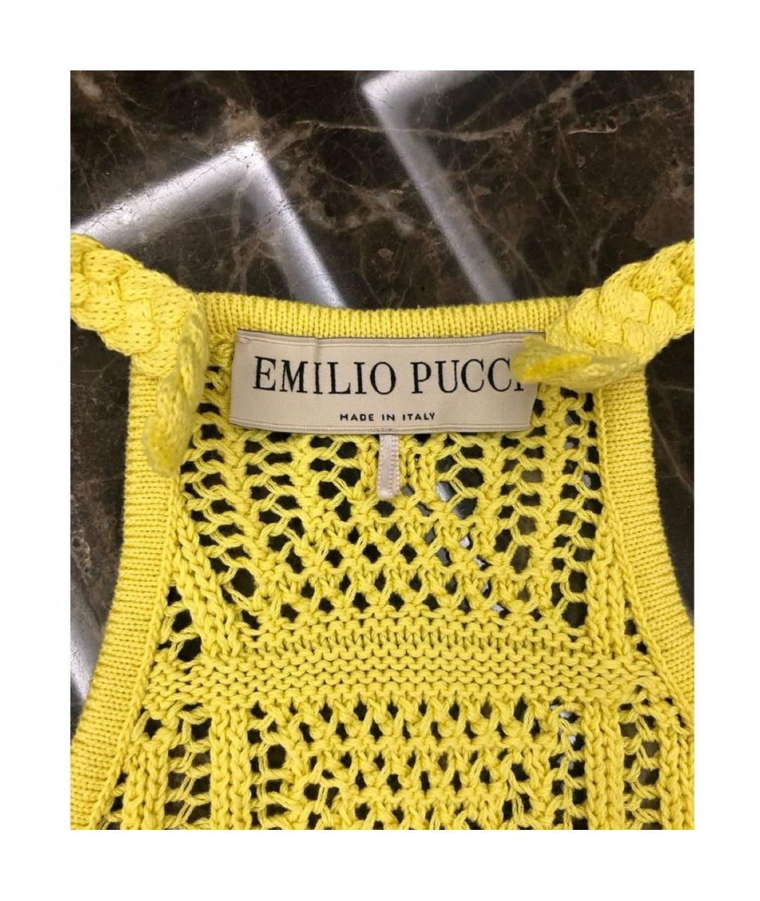 EMILIO PUCCI Желтый хлопковый сарафан, фото 3