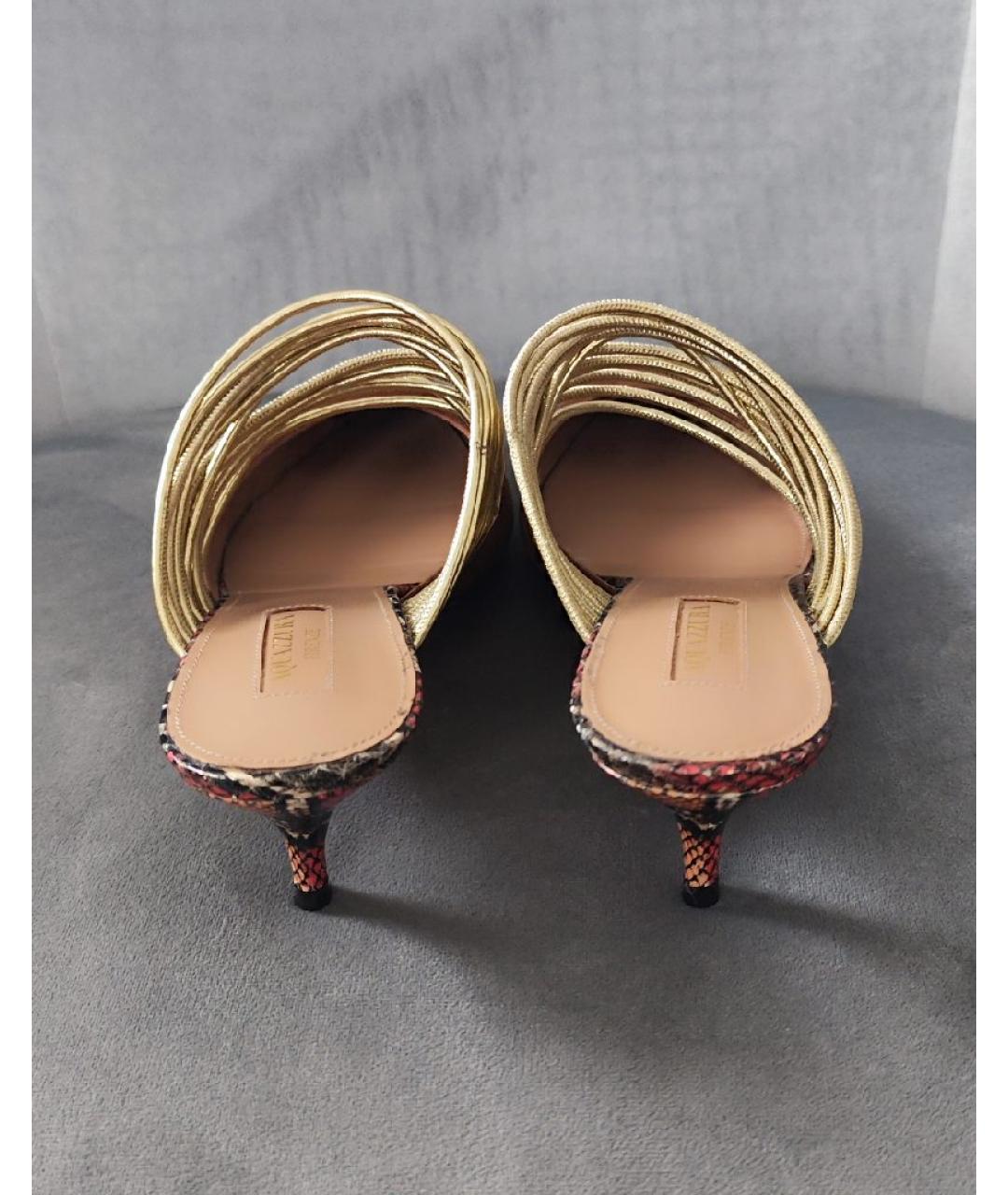 AQUAZZURA Коричневые замшевые мюли, фото 3