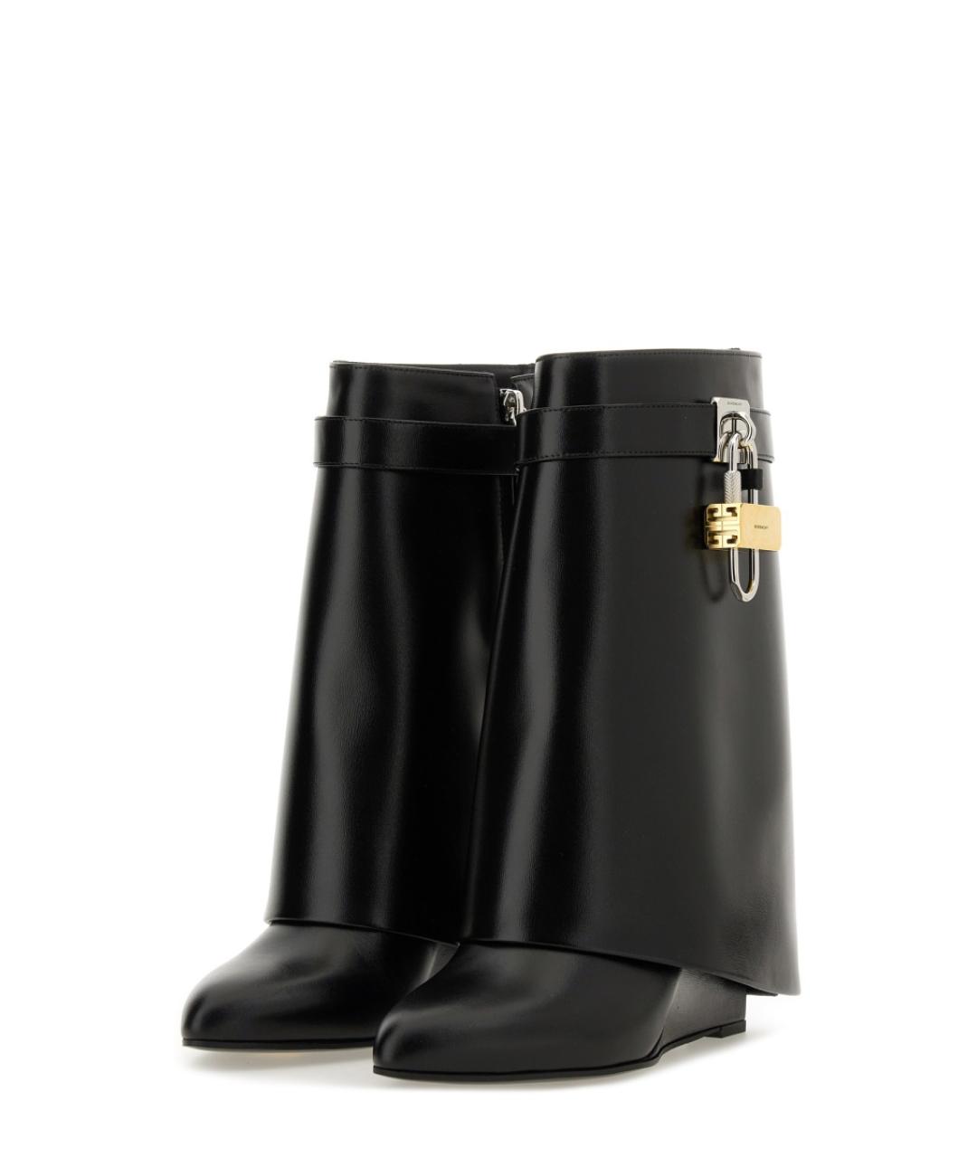 GIVENCHY Черные кожаные сапоги, фото 2
