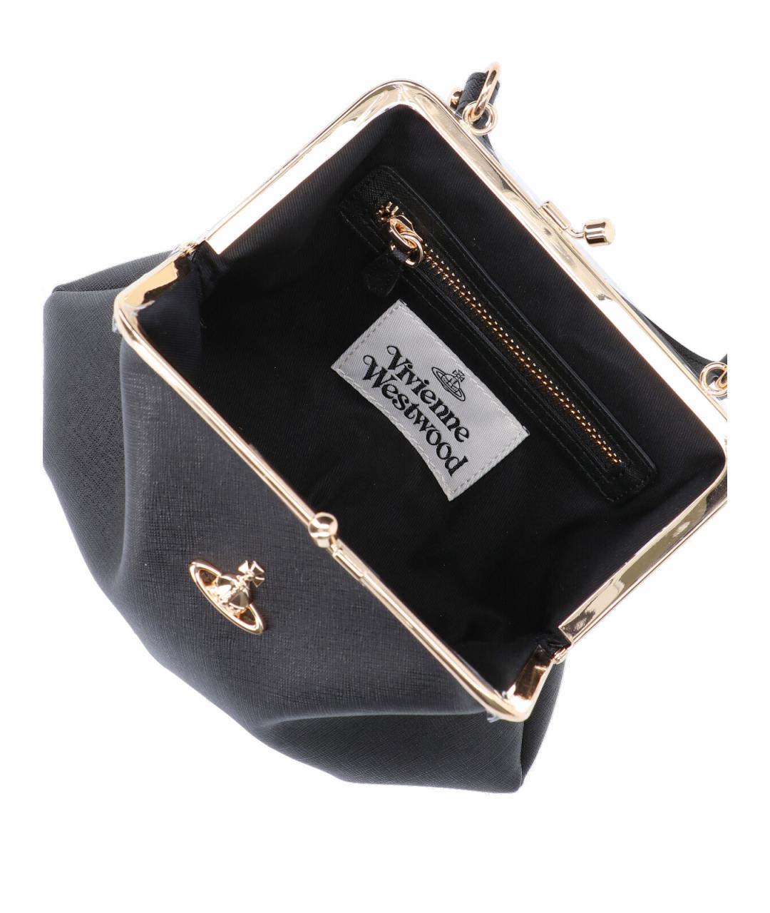 VIVIENNE WESTWOOD Черная сумка с короткими ручками из искусственной кожи, фото 4
