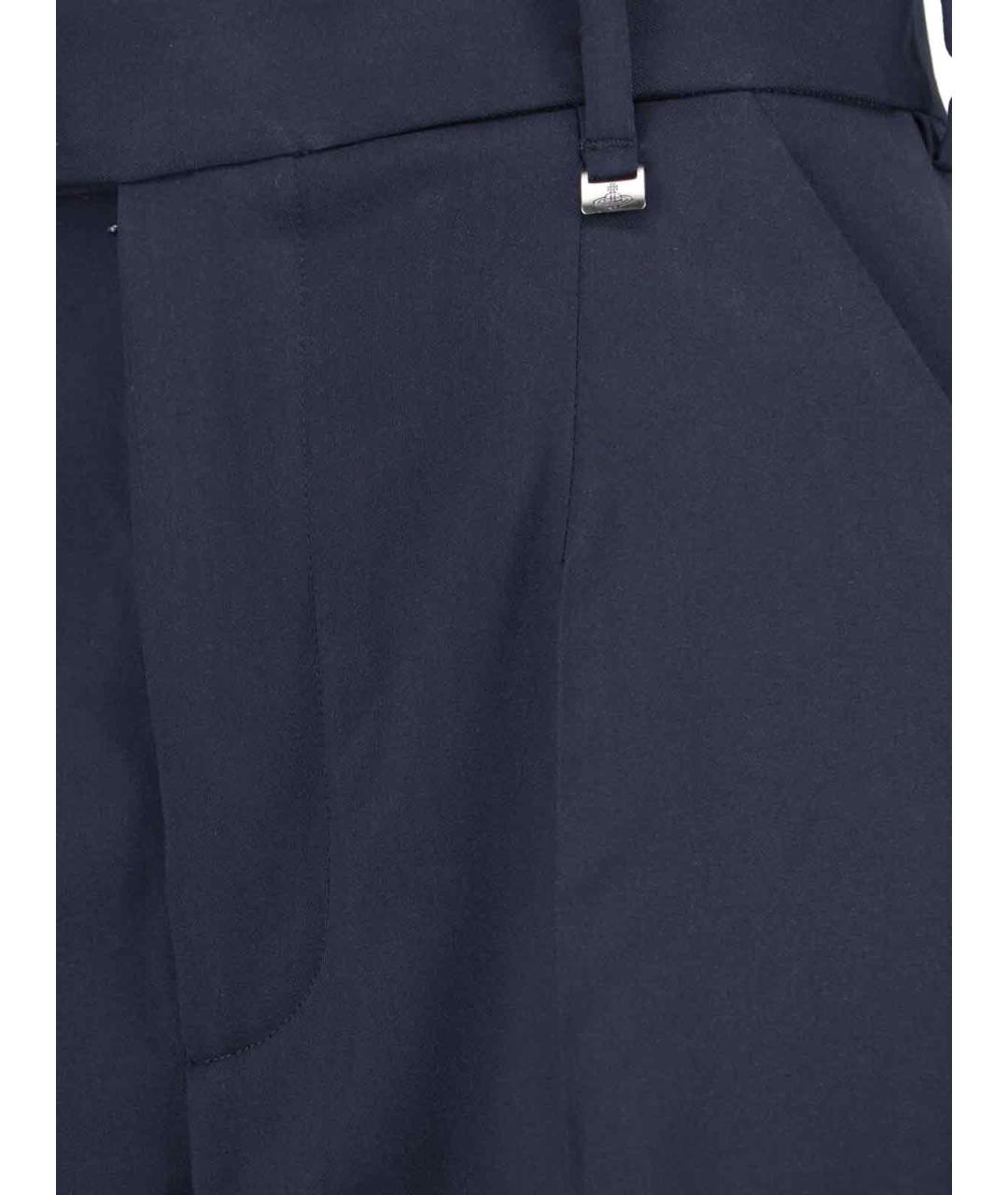 VIVIENNE WESTWOOD Синие шерстяные прямые брюки, фото 4
