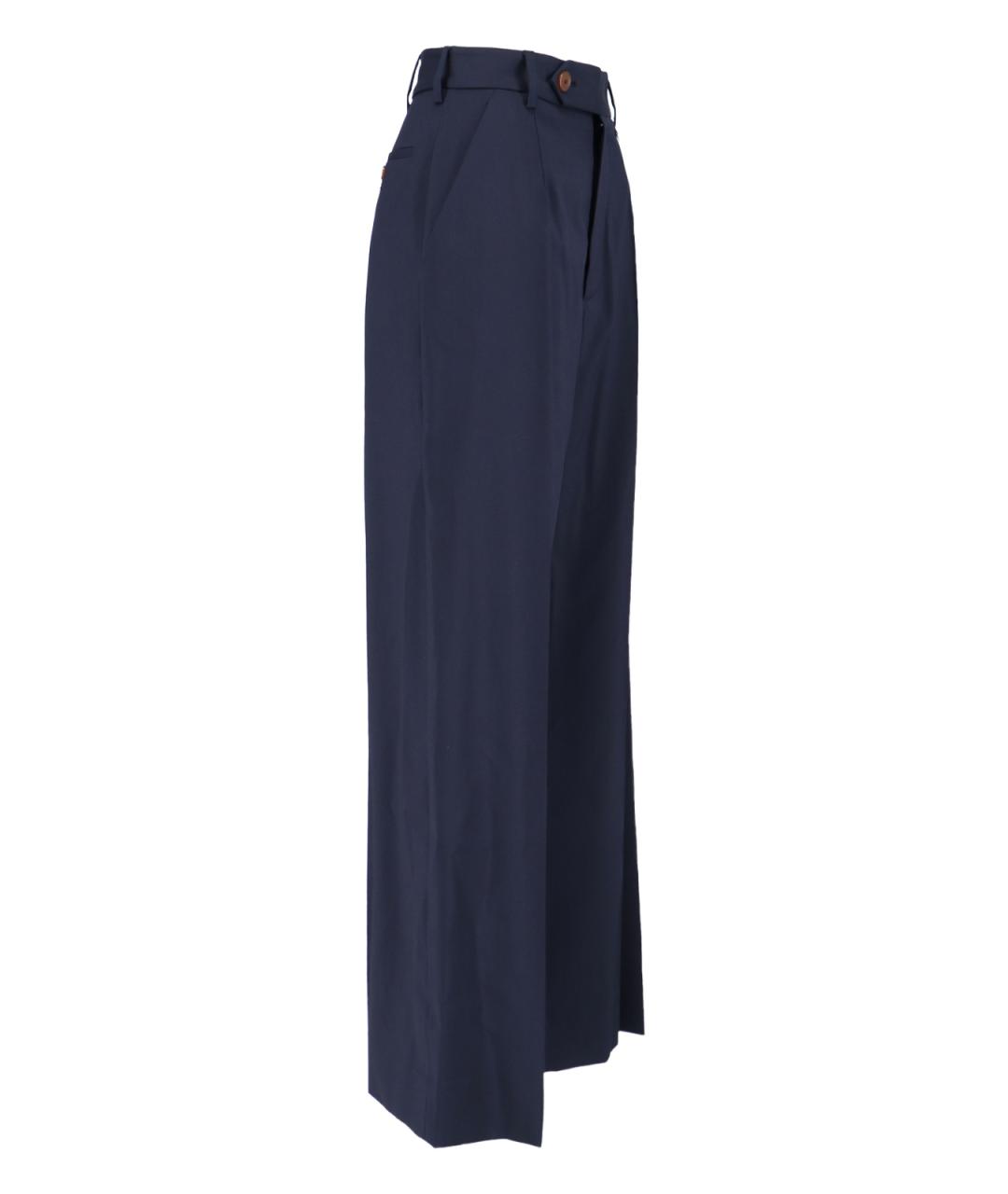 VIVIENNE WESTWOOD Синие шерстяные прямые брюки, фото 3