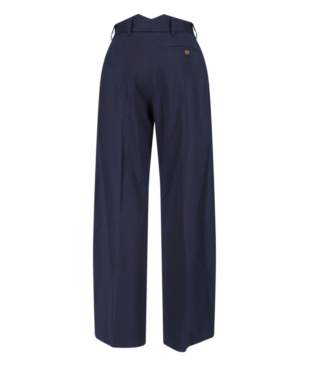 VIVIENNE WESTWOOD Синие шерстяные прямые брюки, фото 2