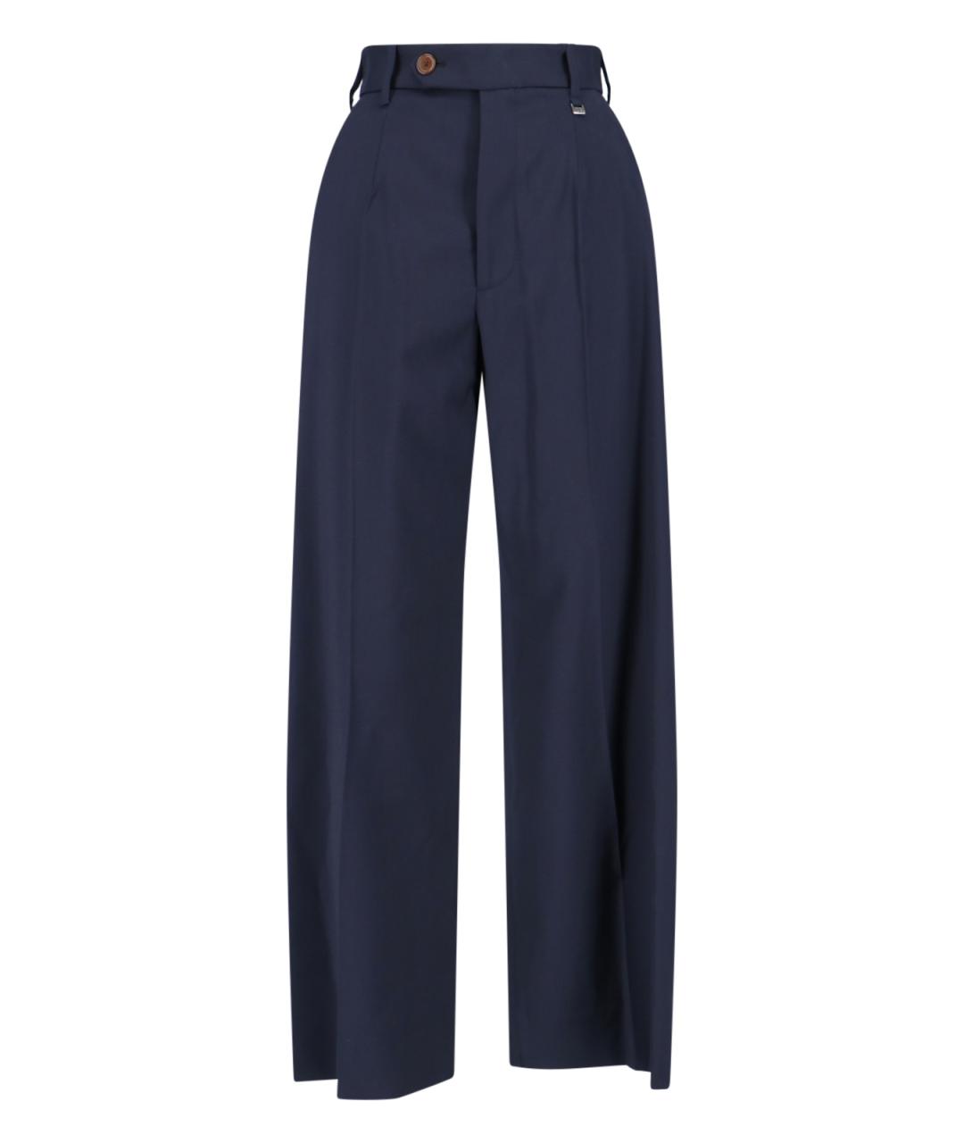 VIVIENNE WESTWOOD Синие шерстяные прямые брюки, фото 1