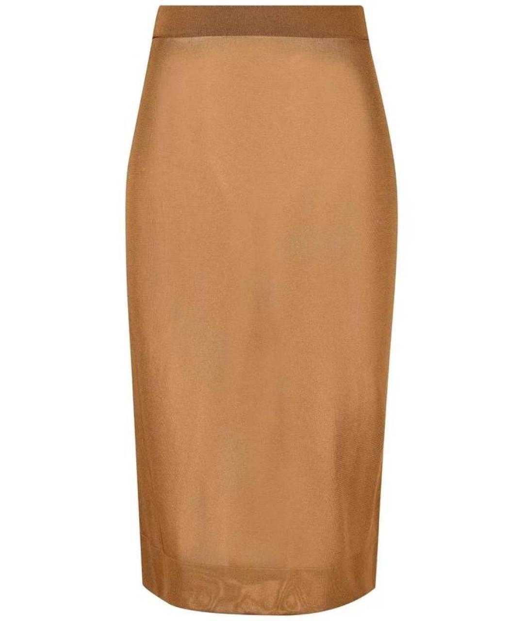 SAINT LAURENT Бежевая юбка миди, фото 1