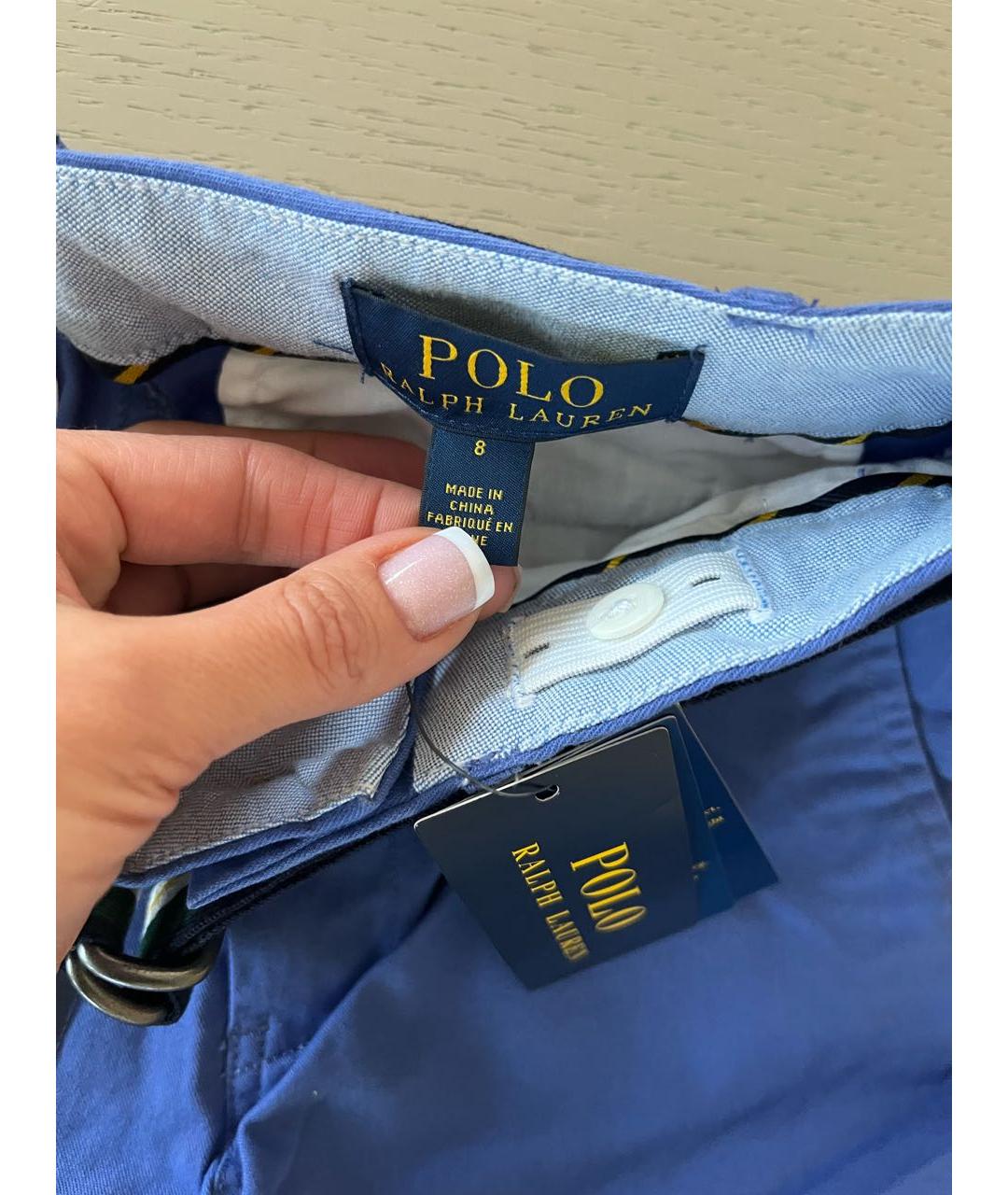 POLO RALPH LAUREN Синие хлопковые брюки и шорты, фото 3