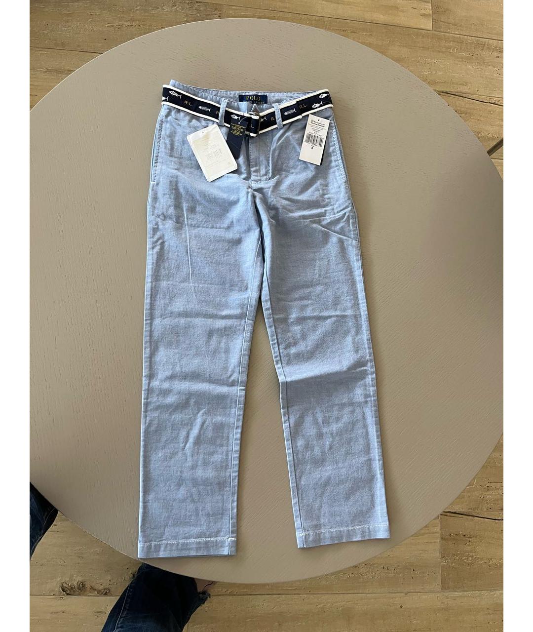 POLO RALPH LAUREN Голубые хлопковые брюки и шорты, фото 4