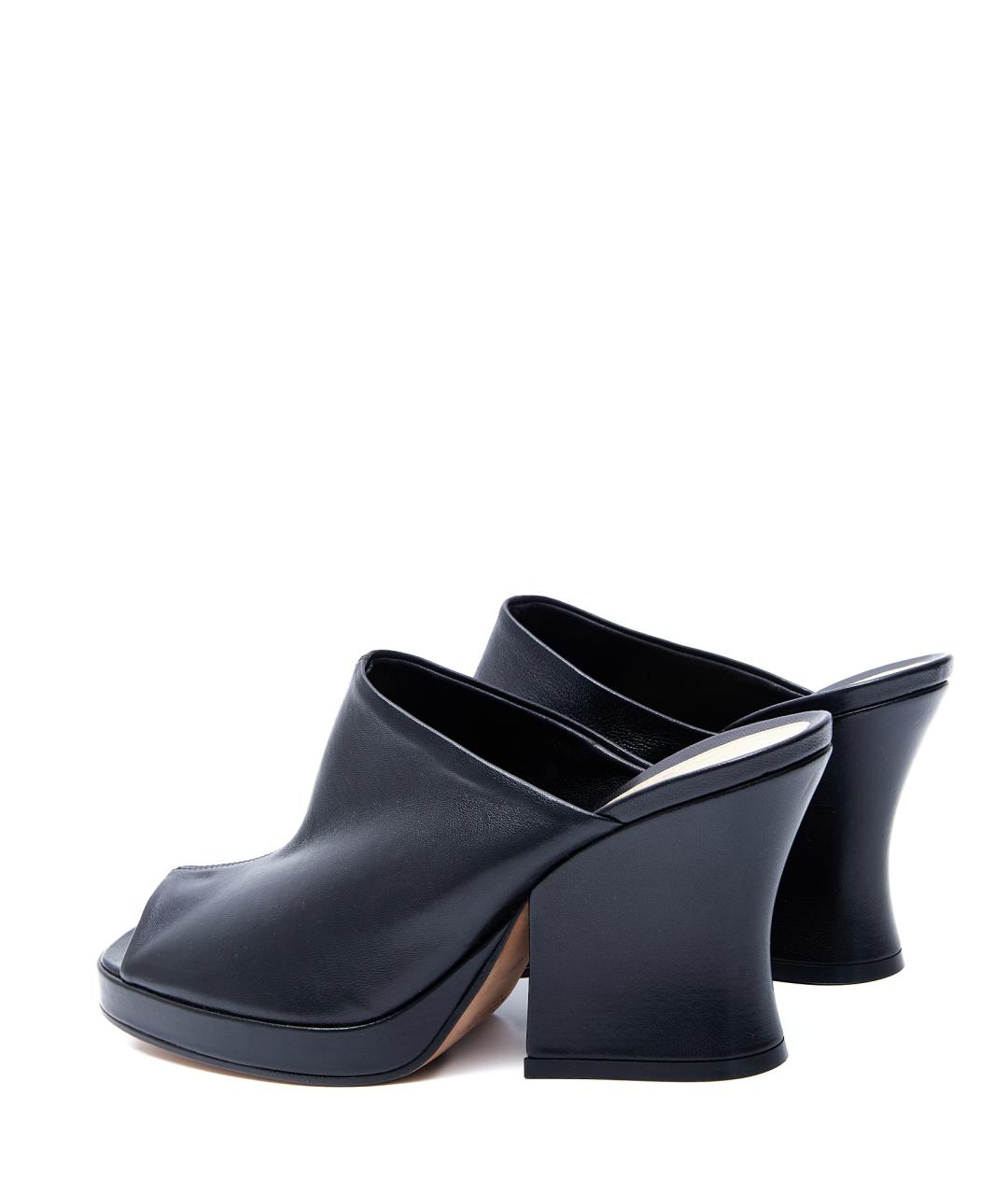 BOTTEGA VENETA Черные кожаные мюли, фото 3