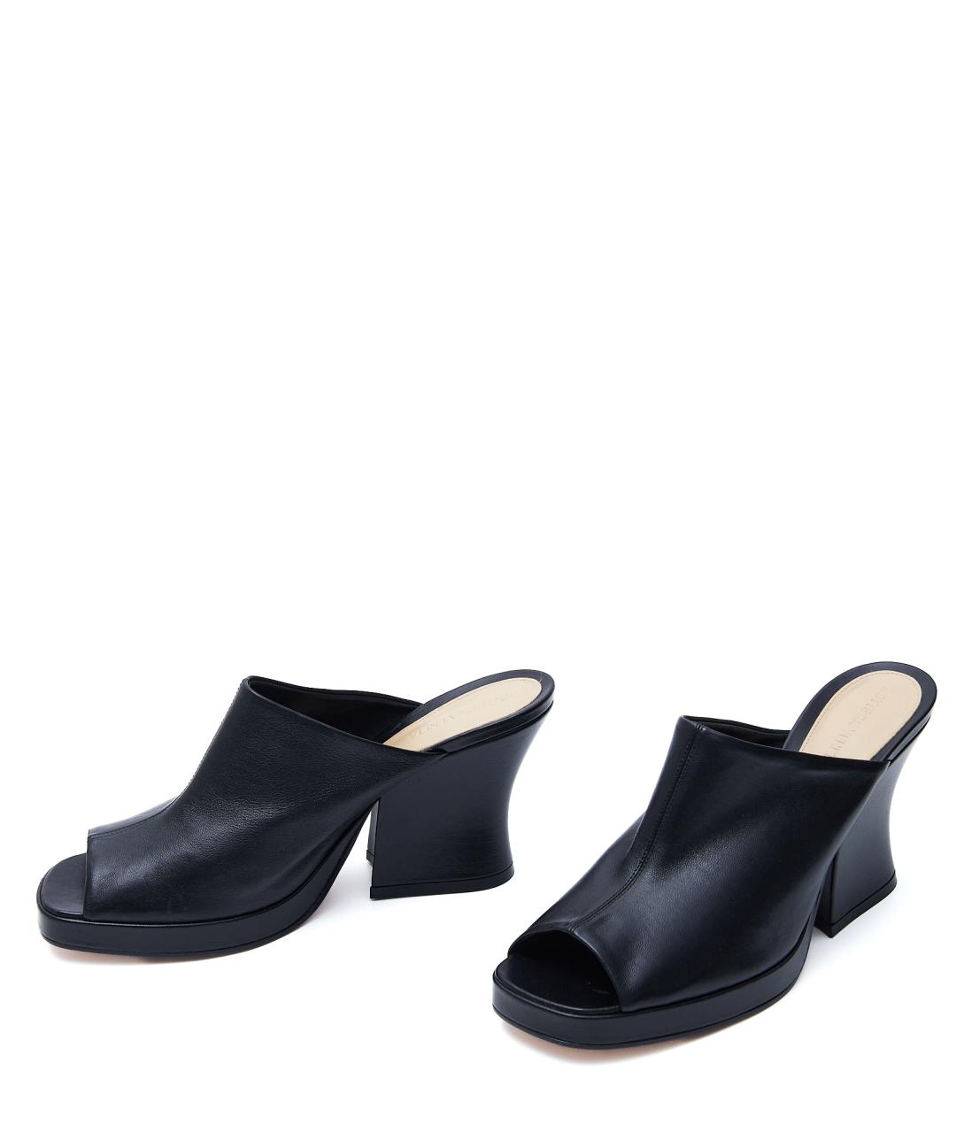 BOTTEGA VENETA Черные кожаные мюли, фото 4