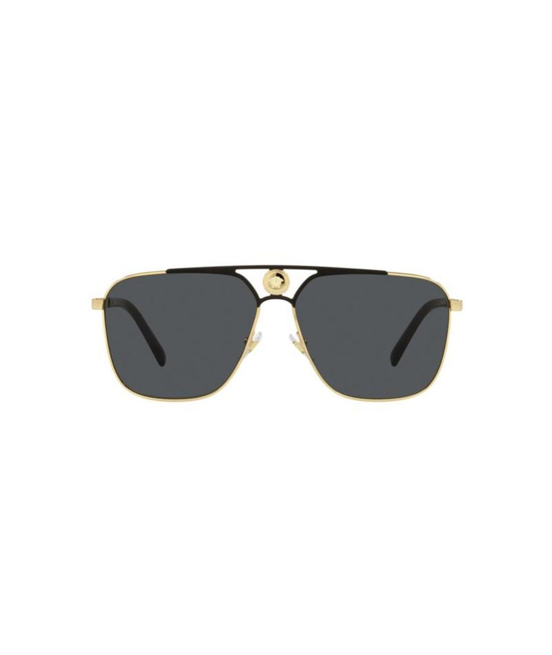 VERSACE Золотые металлические солнцезащитные очки, фото 2