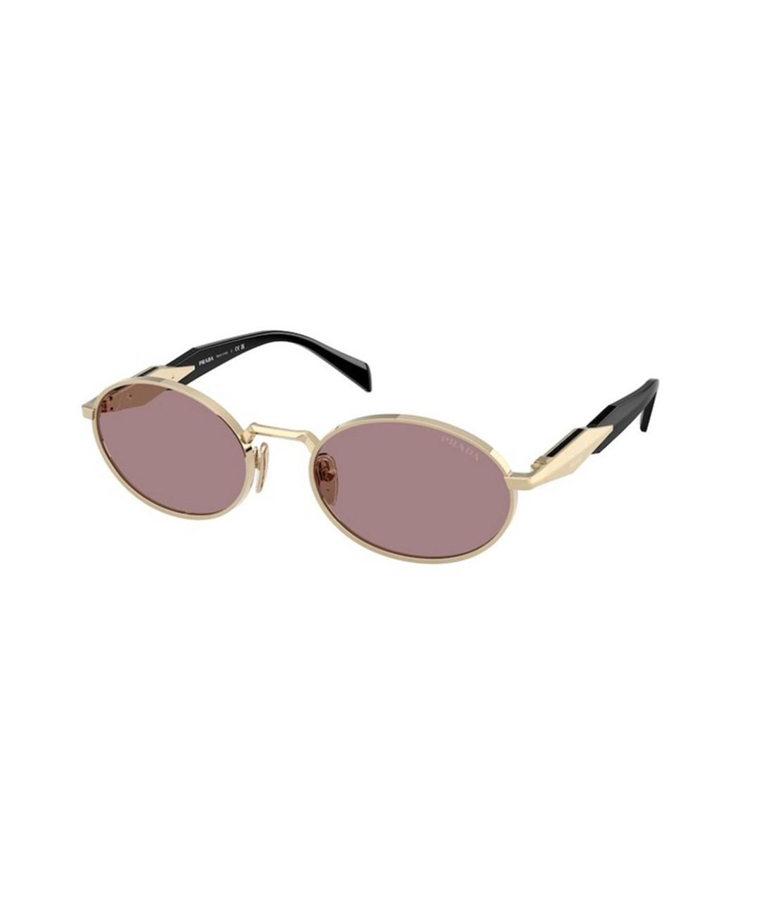 PRADA Золотые металлические солнцезащитные очки, фото 1
