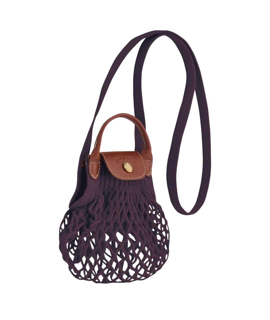 LONGCHAMP Фиолетовая хлопковая сумка через плечо, фото 2